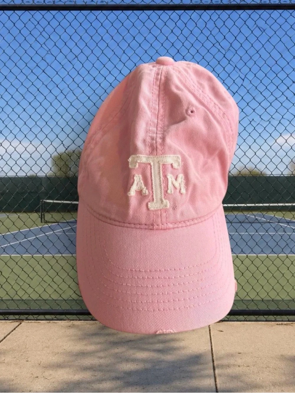 Pink 'Texas A&M' Embroidered adjustable Cap